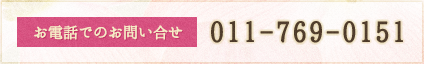 お電話でのお問い合わせ011-769-6010